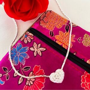 SWAROVSKI Crystal Modern Silver Necklace Heart Pendant 16 in